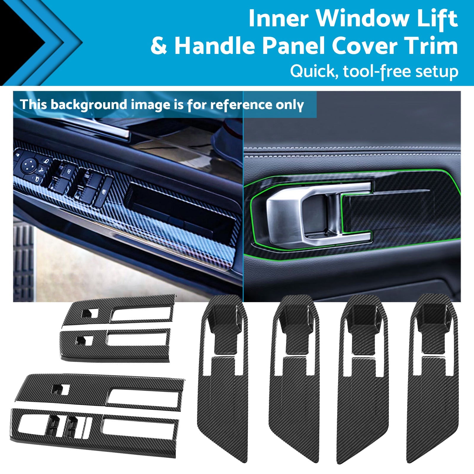 Inner Window Lift & Handle Panel Cover Trim Suitable For Mitsubishi Triton 23-25-1