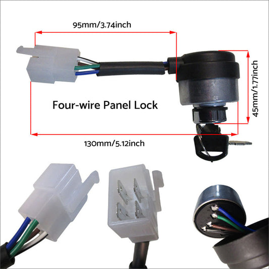 4 Wire Pin Key Ignition Switch For Chinese Gasoline Generator 2KW 3KW 168F 170F-1