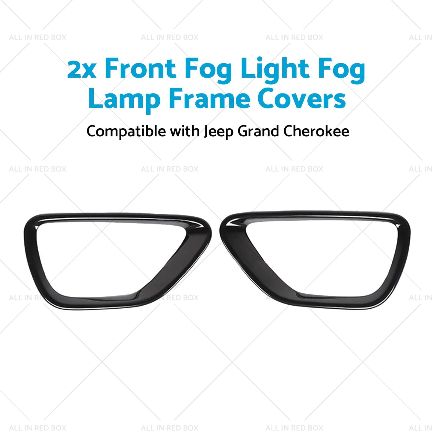 2x Front Fog Light Fog Lamp Frame Covers Suitable for 14-16 Jeep Grand Cherokee-3