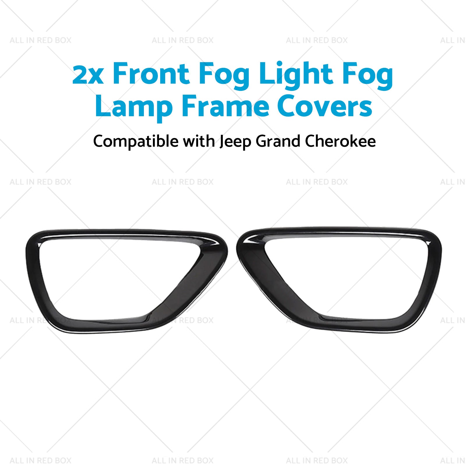 2x Front Fog Light Fog Lamp Frame Covers Suitable for 14-16 Jeep Grand Cherokee-3