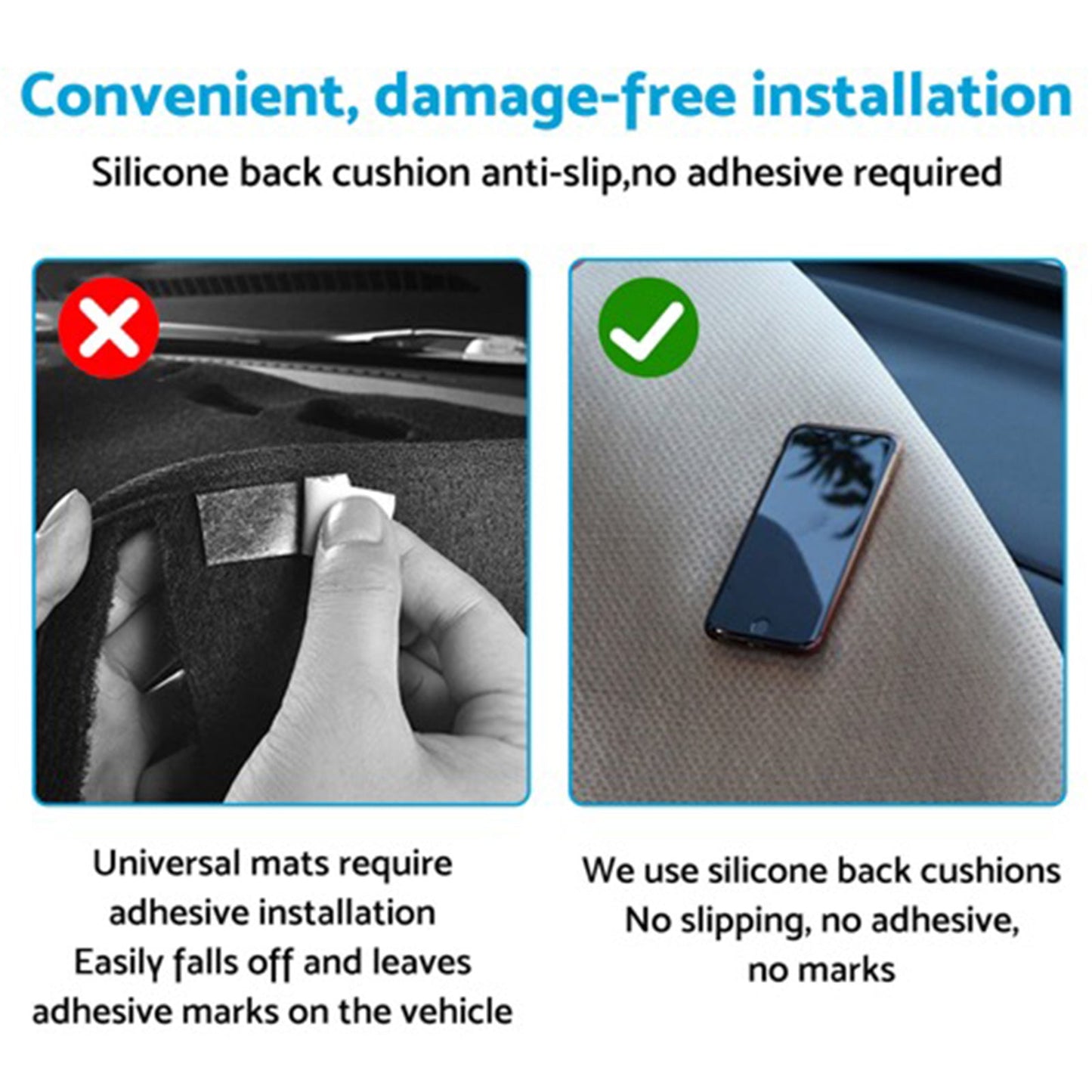 Non-Slip Dash Mat Microfiber Leather Suitable For Toyota Hiace LWB Van 2005-2018-3