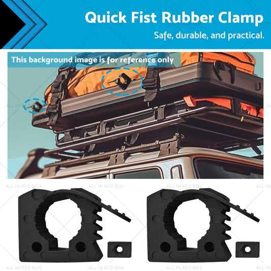 2x Car Rubber Clamps Bases Adapter 25-45mm Shovel Axe Retainer Fixing Holder-0