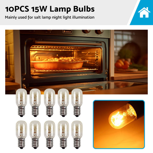 10PCS E14 Salt Lamp Globe Bulb 15W Light Bulb 230v Refrigerator Oven Replacement-0