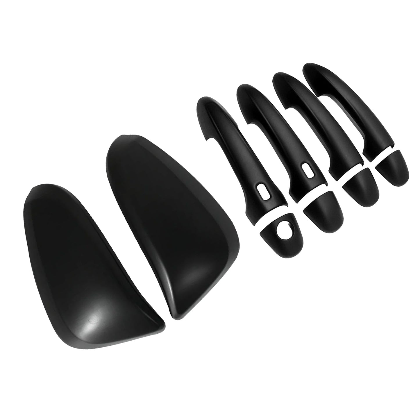 Black Mirror Covers & Door Handles Kit Suitable For Toyota Hilux 2015-2023-1