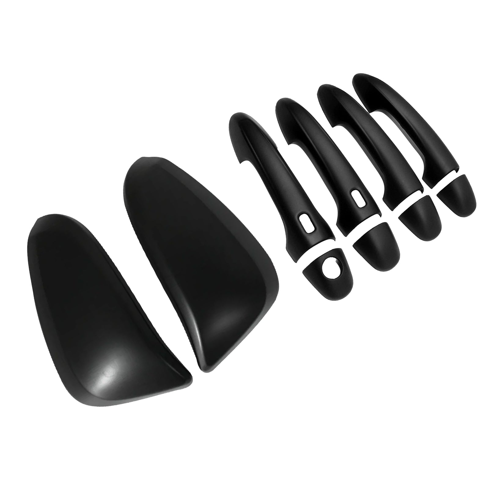 Black Mirror Covers & Door Handles Kit Suitable For Toyota Hilux 2015-2023-1