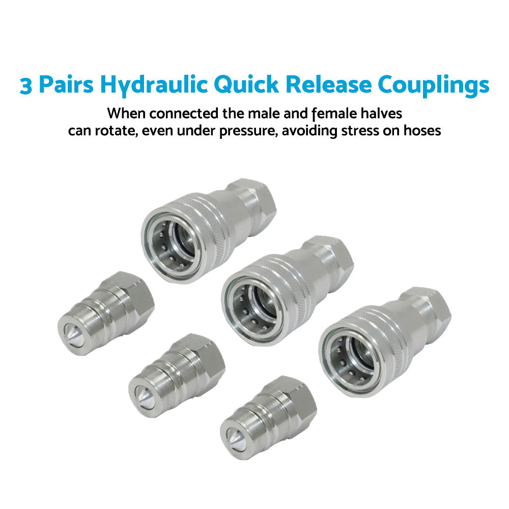 3 Sets 1 or 2 Inch BSP Hydraulic ISO Poppet Quick Release Couplings Suitable For Tractor-1
