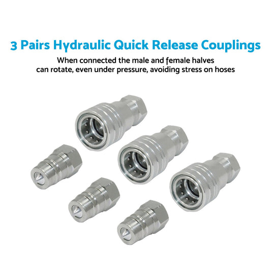 3 Sets 1 or 2 Inch BSP Hydraulic ISO Poppet Quick Release Couplings Suitable For Tractor-1