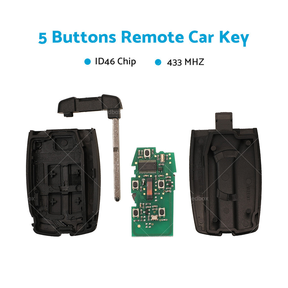 433MHz 5 Buttons Remote Car Key ID46 Chip For Land Rover Freelander 2 2007-2014-2