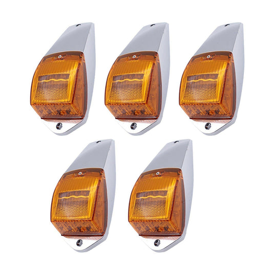 5x Roof Marker Lights 17 LED Clear Amber 12V Suitable For Truck Cab Top Running Light-0