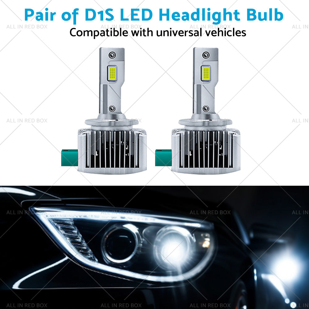 Pair of 6000K For Replace HID Xenon D1S LED Headlight Bulbs Conversion 90W 2pcs-3