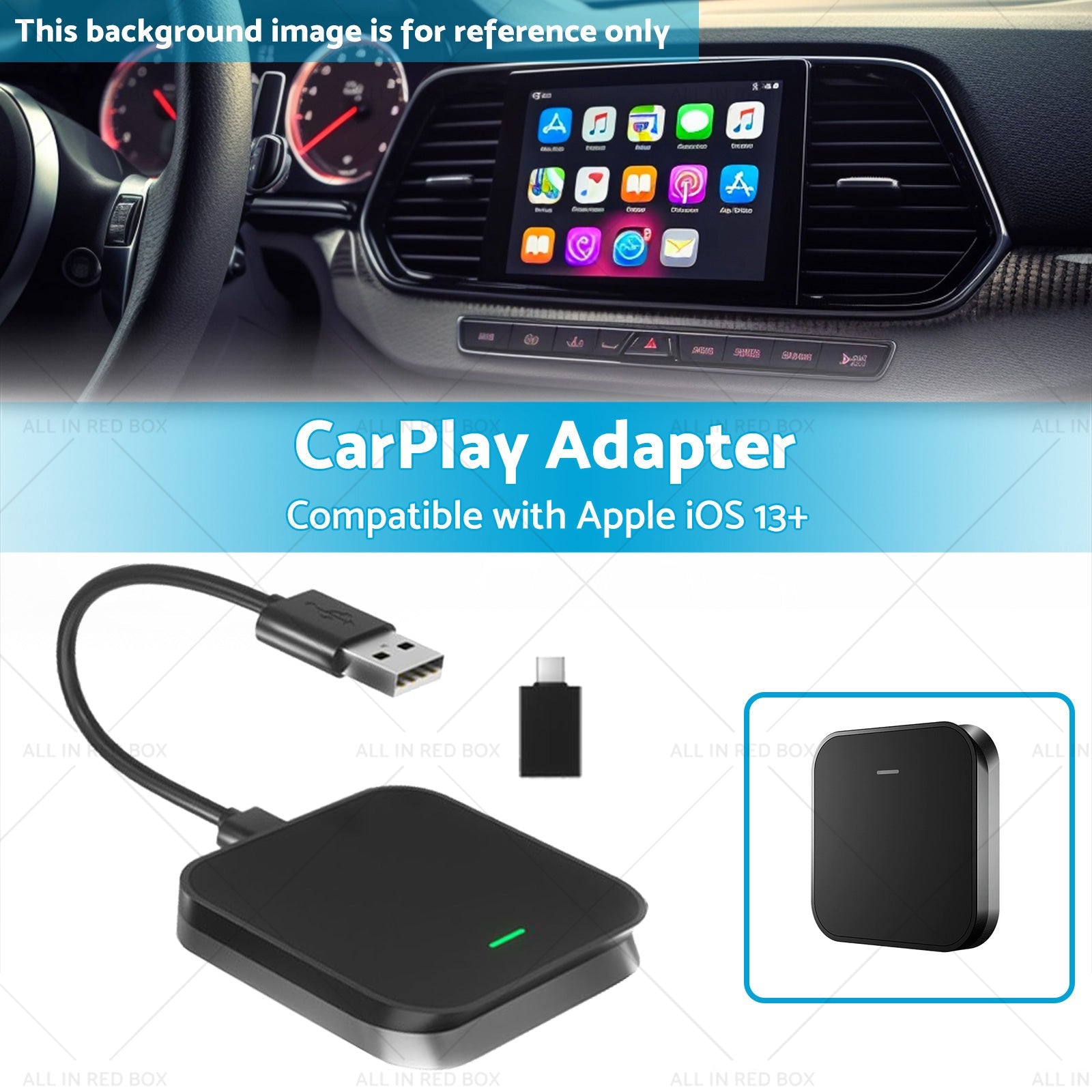 Bluetooth USB Wireless Receiver Black Suitable for Apple CarPlay Adapter-2