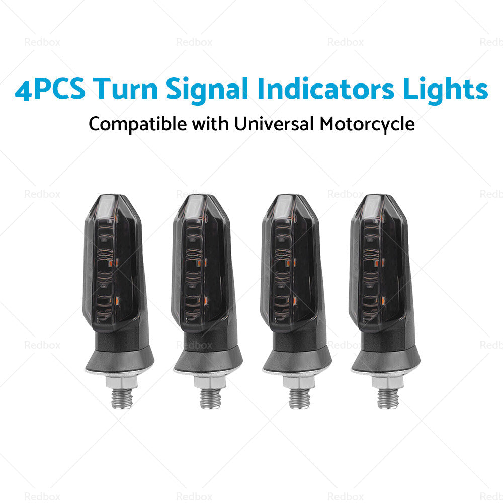 4 x Motorcycle Indicators Bike LED Turn Signal Light Blinkers Amber Universal AU-3