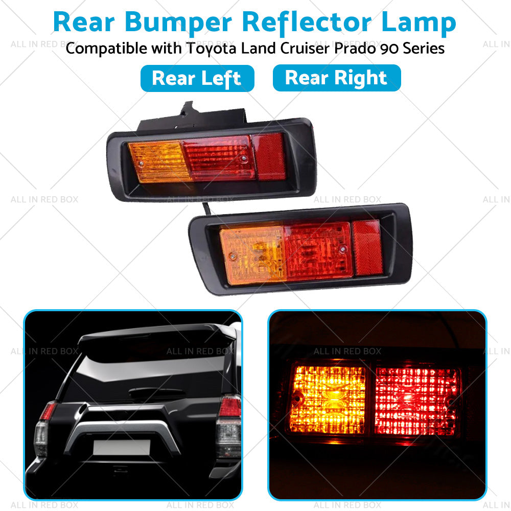 2x Rear Bumper Light Reflector Lamps Suitable for Land Cruiser Prado J90 95 LR-4