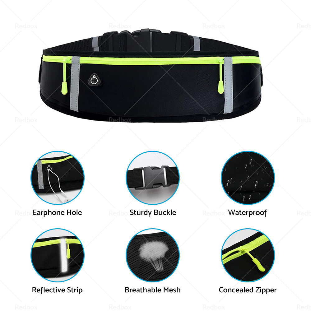 Waterproof Running Hiking Sport Bum Bag Travel Money Phone Belt Waist Zip Pouch-2