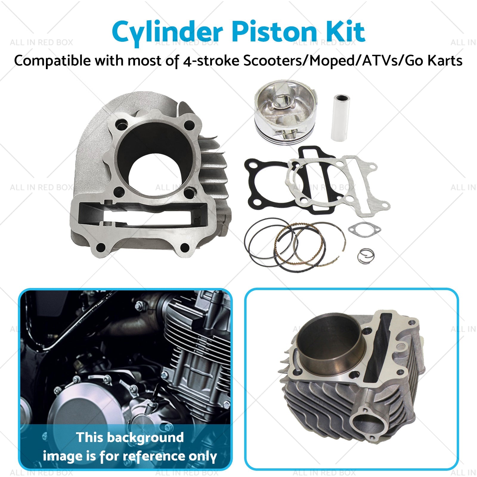 61mm Bore Cylinder Upgrade Kit Piston Gasket Suitable for GY6 172cc 180cc Motor-3