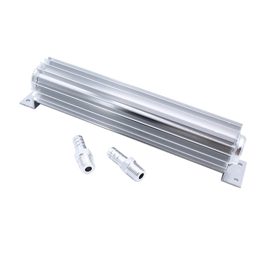 Universal 12 Inch Aluminum Dual Pass Finned Transmission Oil Cooler With Fittings Suitable For Universal Use-0