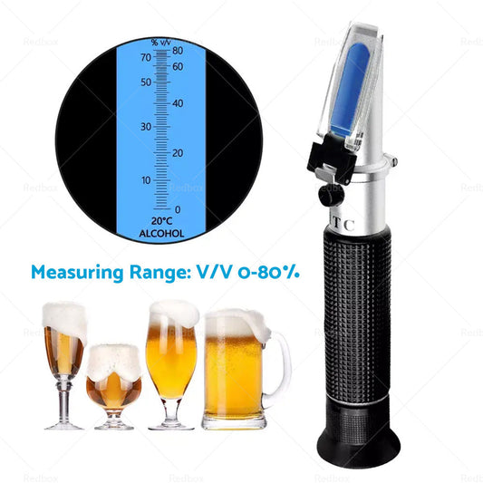 ATC Alcohol Refractometer Liquor Volume Percent Tester 0-80percent Measuring Range-1