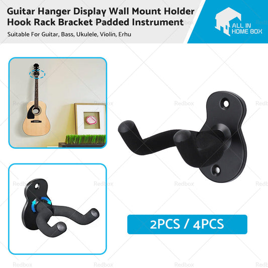 Guitar Hanger Display Wall Mount Holder Hook Rack Bracket Padded Instrument-0