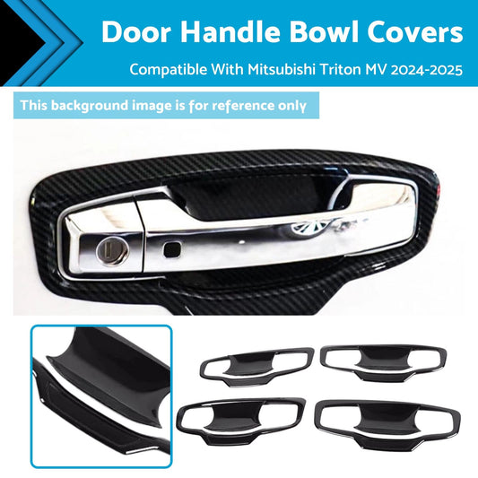 Door Handle Bowl Cover Trim Gloss Black Suitable For Mitsubishi Triton MV 2024+-0