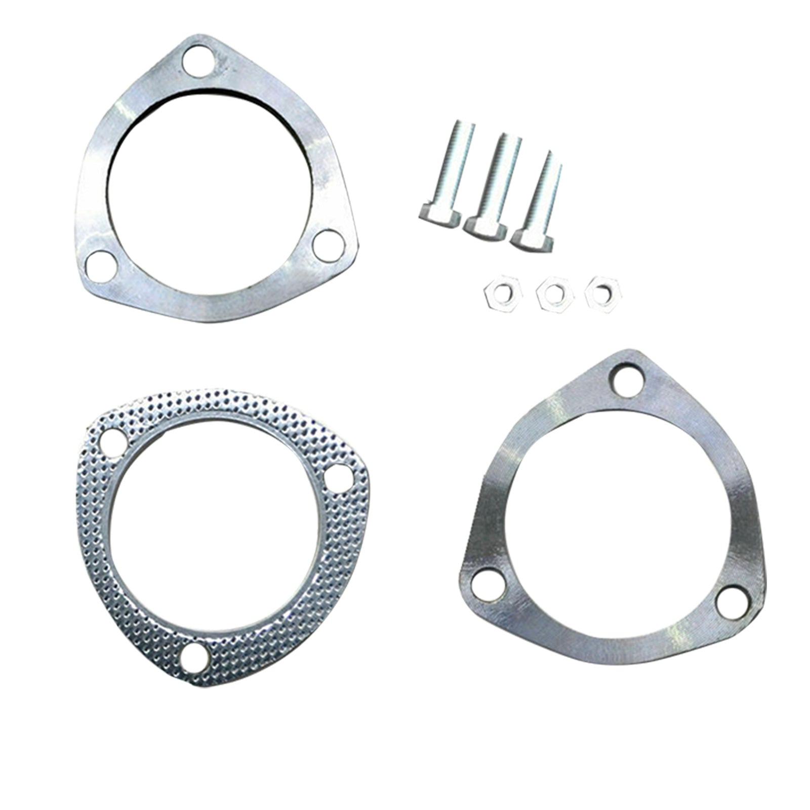 Universal Exhaust Flange Plate Set Stainless Steel 76mm - 3" 111mm 9mm-1