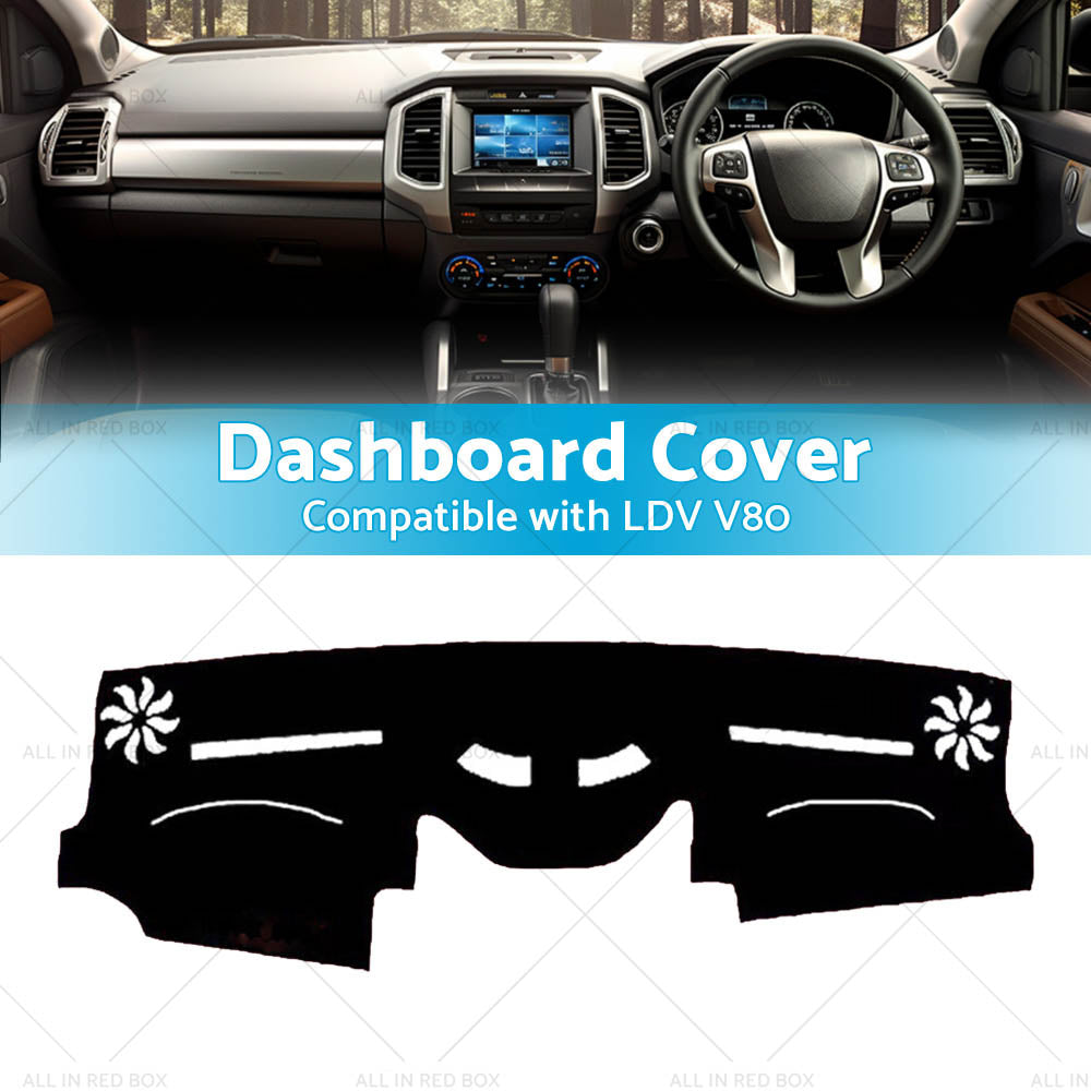 Non-Slip Dash Mat Suitable for  LDV V80 2013-2023 Dashboard Cover Black AU-2