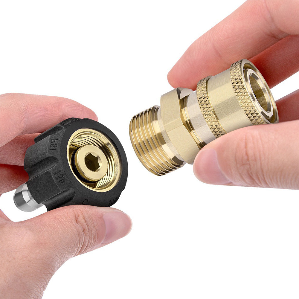 1 Pair Pressure Washer Quick Connect Couplers Suitable For 1″ or ¼″ – M22-14 Adapter Kit-2