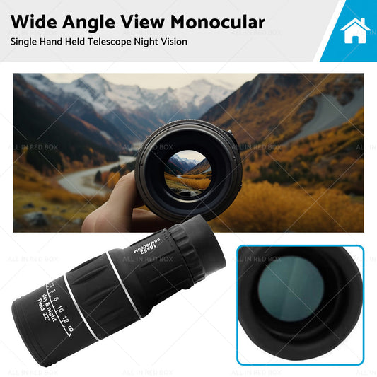 High powered Wide angle View Monocular Single Hand Held Telescope Night Vision-0
