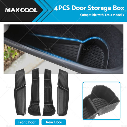 Suitable for Tesla Model Y 4PCS Front Rear Door Side Storage Box Tray Organizer-0