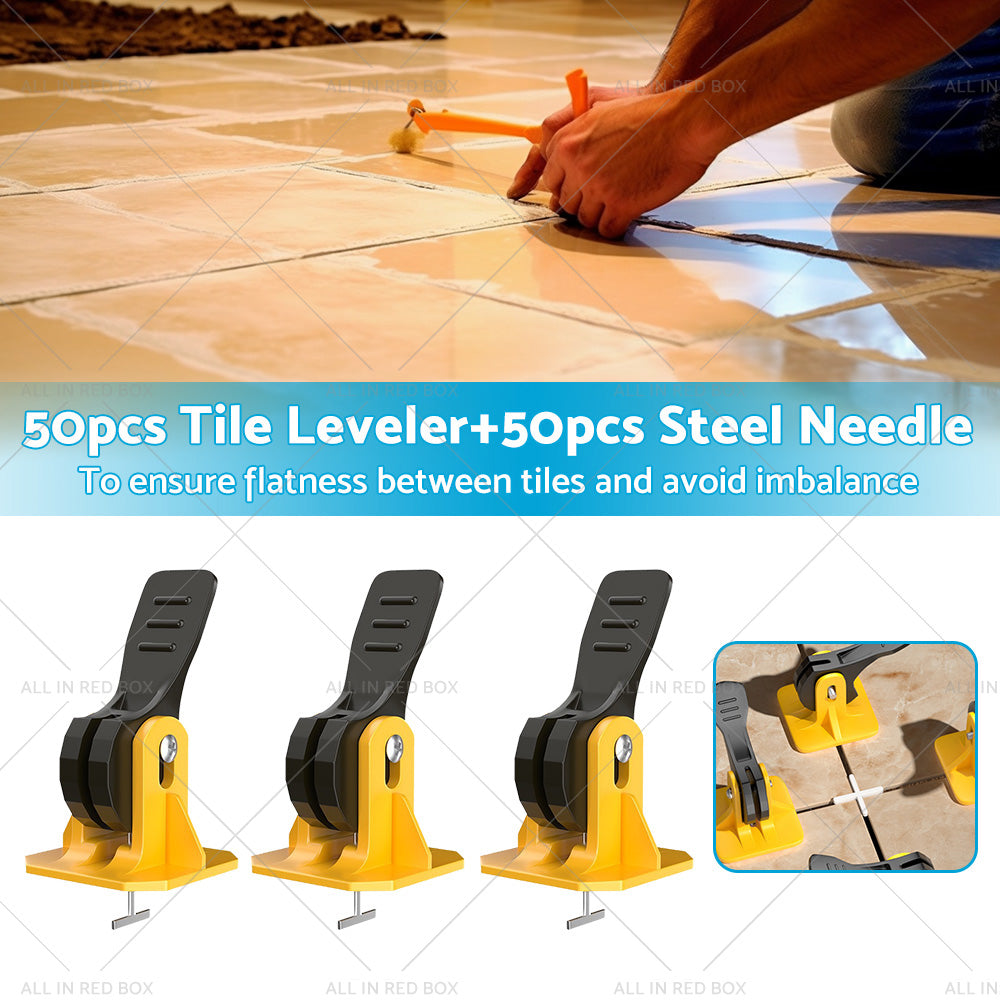 50PCS Tile Levelling Spacer Tiling Tool Leveling System Clips Floor Wall Wrench-1