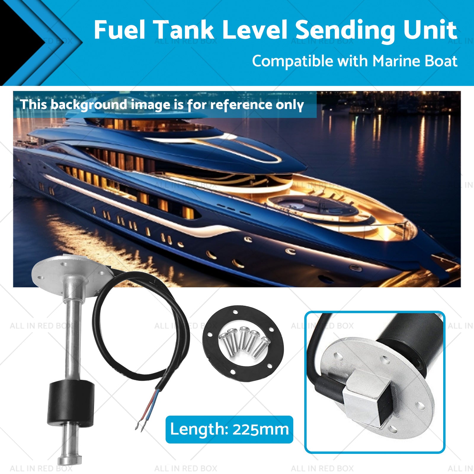 225mm Marine Boat Water Sender Fuel Tank Level Sending Unit Sensor 240-33ohm-0