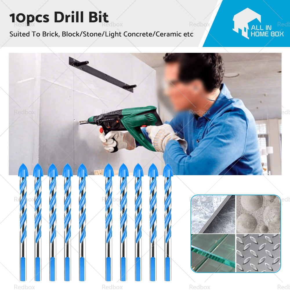 10PCS 6mm Tungsten Carbide Drill Bit Set For Porcelain Tile Concrete Brick Glass-1