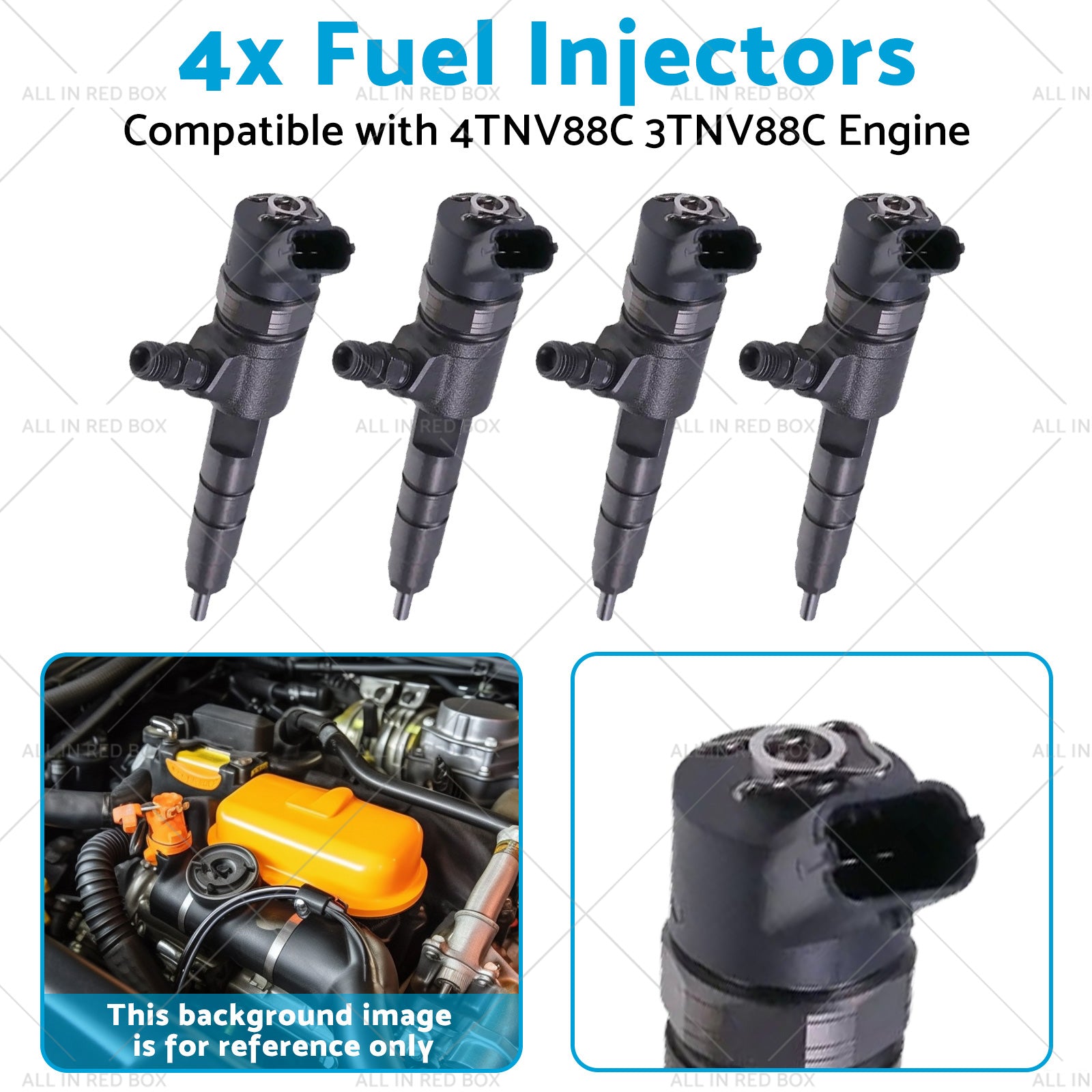 4x Fuel Injectors Suitable for 4TNV88C 3TNV88C Engine 129A00-53100 0445110463-3