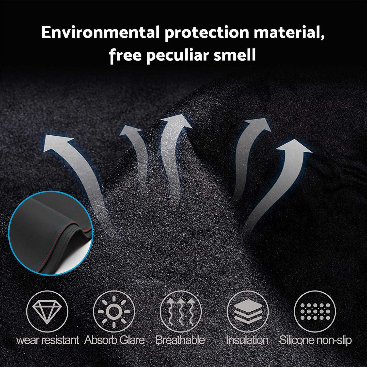 Non-Slip Dash Mat Dashboard Cover Suitable For Ford Everest 2015-2022 Leather-2