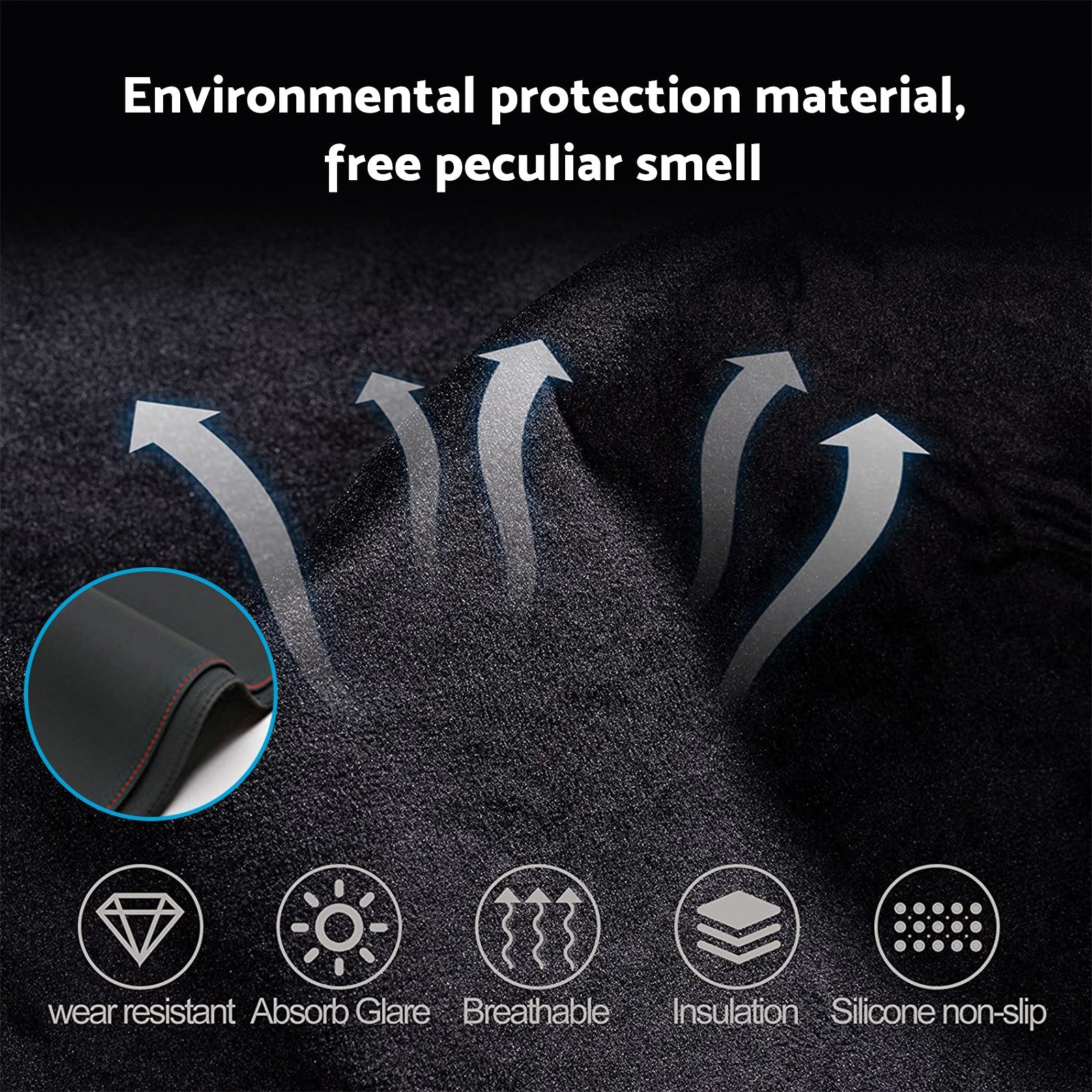 Non-Slip Dash Mat Dashboard Cover Suitable For Ford Everest 2015-2022 Leather-2