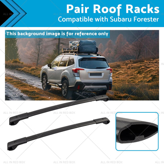 Pair Balck Roof Racks Cross Bars Suitable For Subaru Forester 2008-2021-0