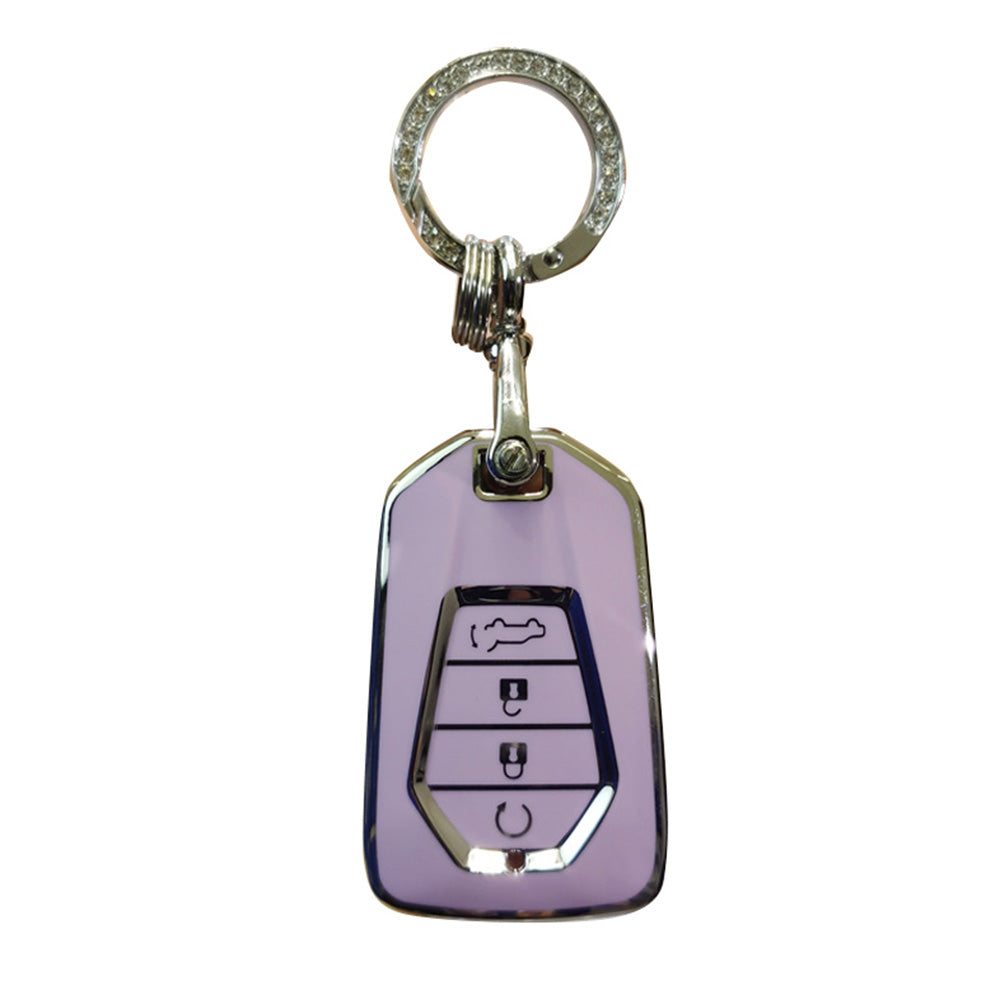 TPU Car Remote Key Fob Cover Suitable For Isuzu D-MAX MU-X MUX 4 Button Purple-1