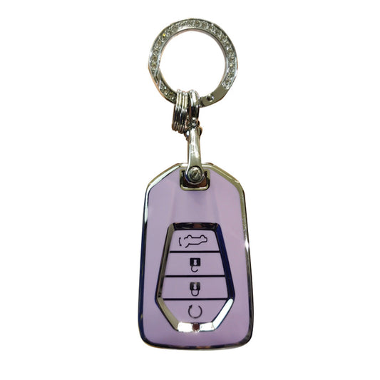 TPU Car Remote Key Fob Cover Suitable For Isuzu D-MAX MU-X MUX 4 Button Purple-1