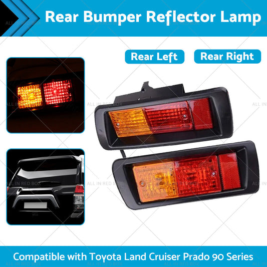 2x Rear Bumper Light Reflector Lamps Suitable for Land Cruiser Prado J90 95 LR-1