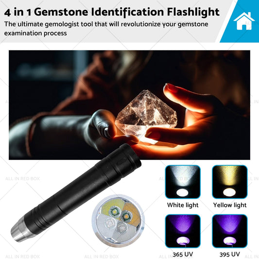 Professional Gemstone Identification Light 4 in1 LED Flashlight Gemologist Tool-0