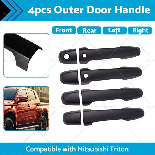 4PCS Matt Black Door Handle Cover Suitable For Mitsubishi Triton MQ MR 2015-2021-1