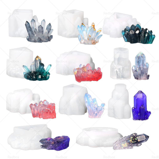 Silicone Epoxy Resin Mold Crystal Cluster Quartz Rock Column Icicle Stone Gem-1