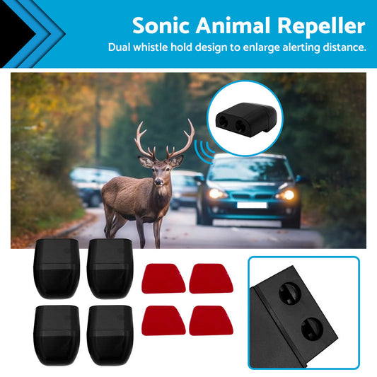 2 Pair Sonic Animal Repeller Shoo Whistle Deer Kangaroo 4WD Car Black-0