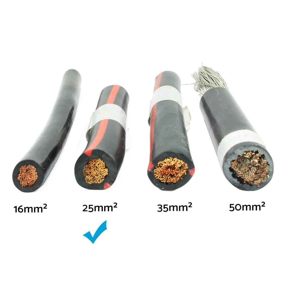 50cm 12V Battery Joiner Connector Lead Suitable For DC Wiring – 100A Cable With Red & Black Lugs-4