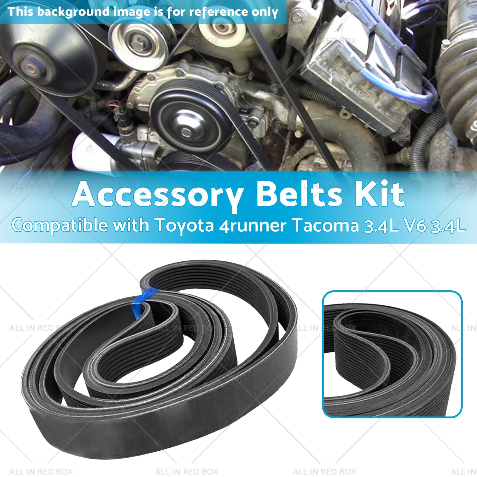 4PK870 Accessory Belts Kit Suitable for Toyota 4runner Tacoma 3. 4L V6 3. 4L 95-04-2