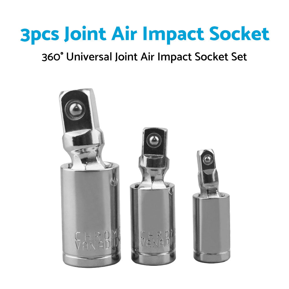 3PCS 360 degree Impact Swivel Universal Joint Air Impact Socket Set 1 4inch 3 8inch 1 2inch-4