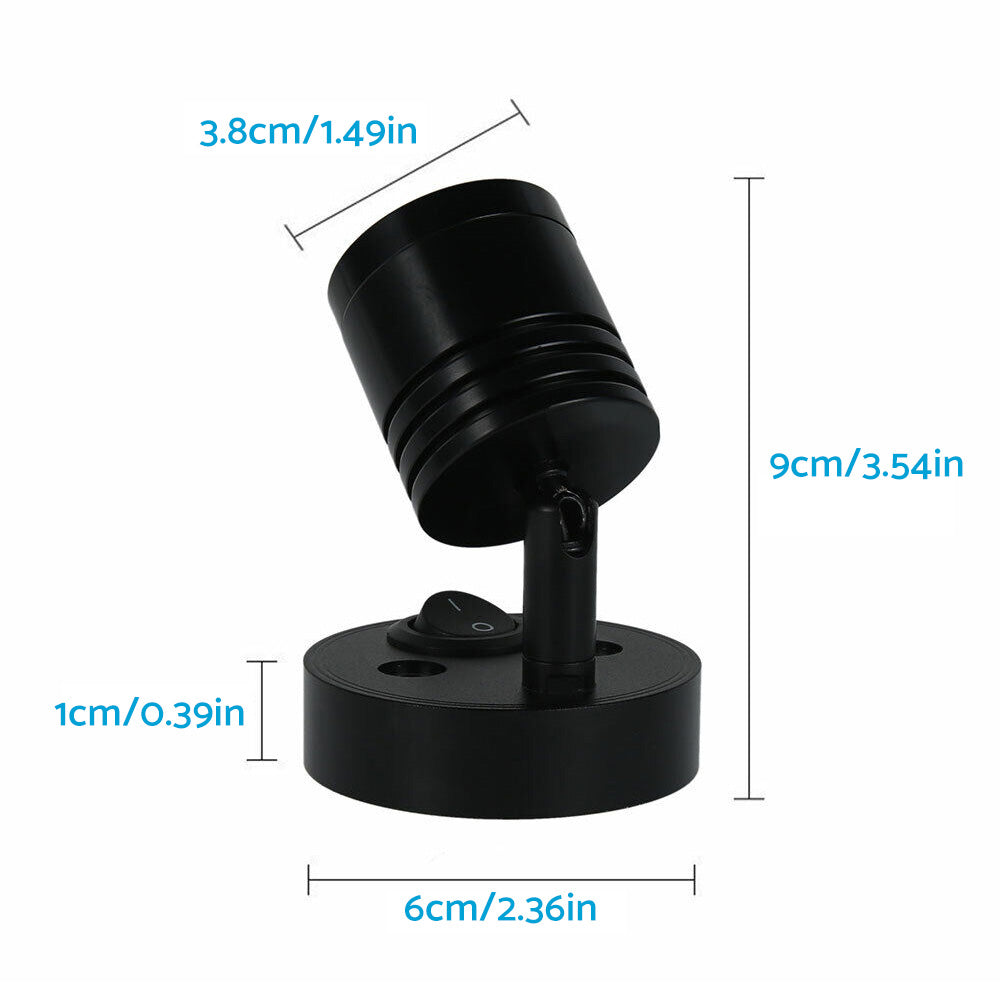 2x 12V LED Interior Spot Reading Light Wall Lamp with Switch Suitable For Caravan Camper-4