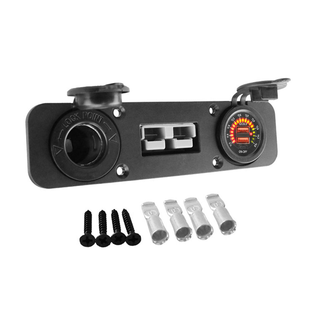 50 Amp Anderson Plug USB 3. 0 Cigarette Socket Flush Mount Recessed Plate REDARC-3