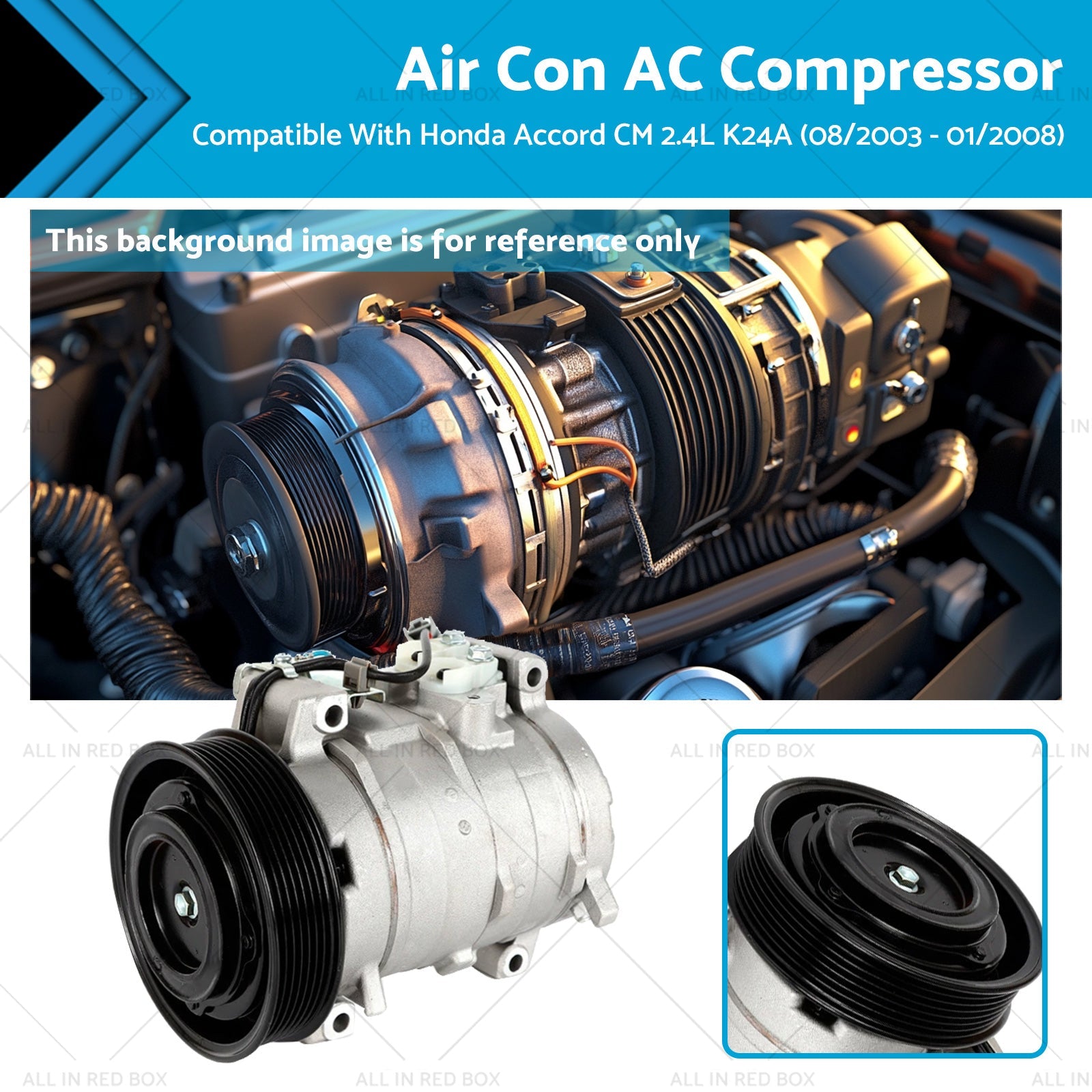 Air Con AC Compressor Suitable for Honda Accord CM 2.4L K24A (08/2003 - 01/2008)-0