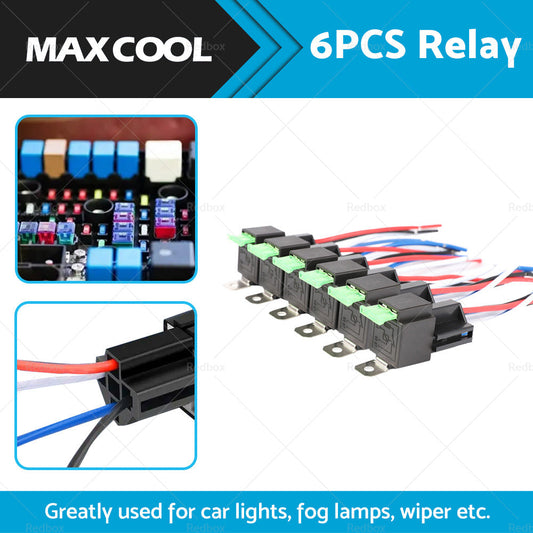 6PCS 12V Relay 4 PIN Automotive 30AMP 30A Normally Open Contact Fused  30A Fuse-1
