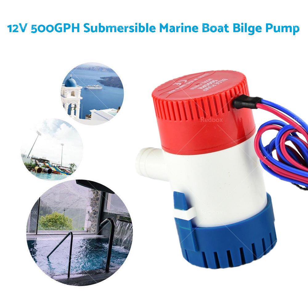 500GPH 12V Caravan Camping Marine Submersible Bilge Water Pump Fishing Boat-2